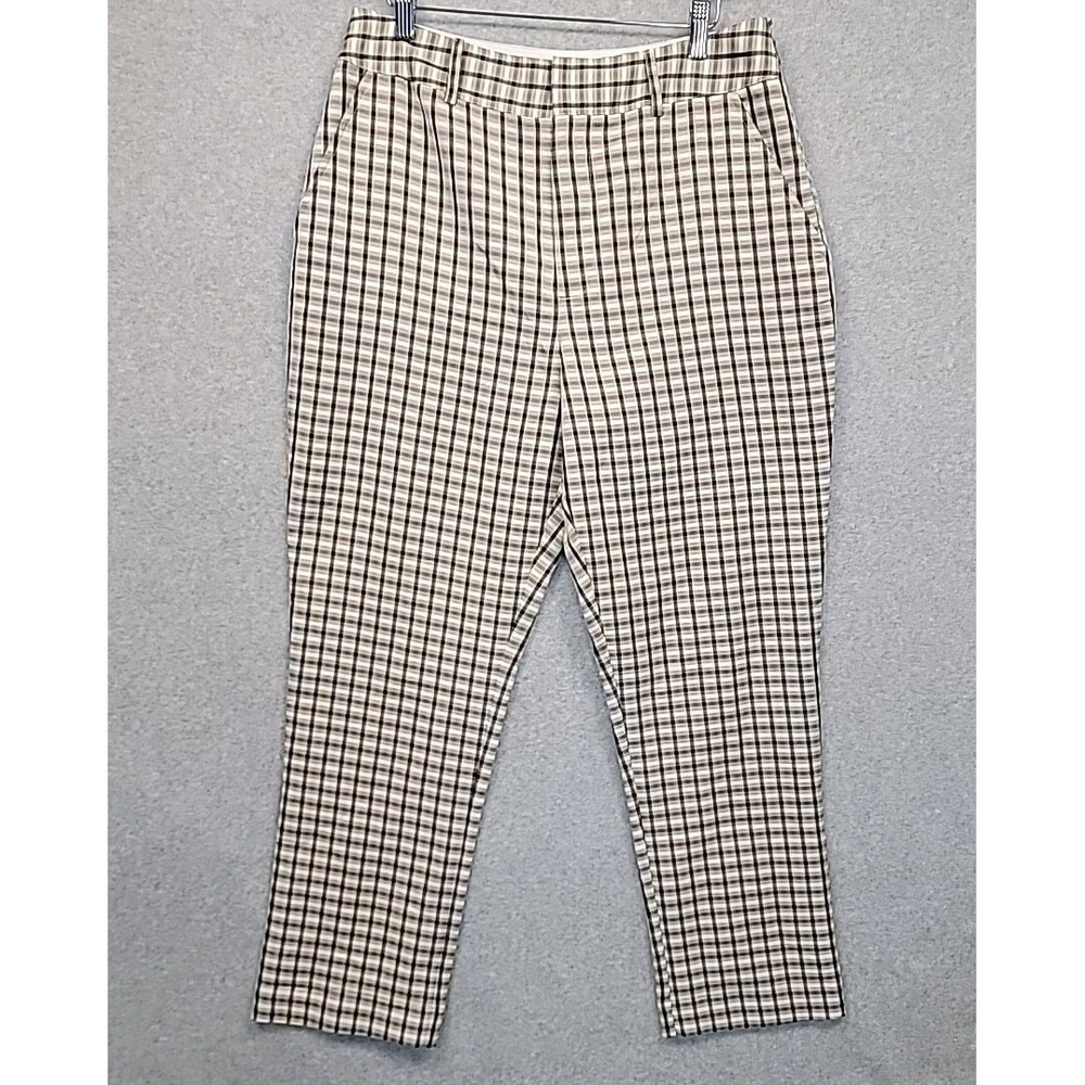 Express x Negin Mirsalehi Pants Sz 10 High Waist Mix Plaid Straight Leg Trouser